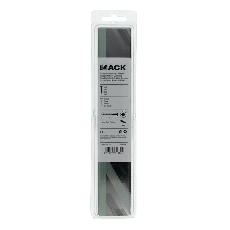 Load image into Gallery viewer, Mack 1006984 - spaanplschrf. vzkop-zelfb geelverzinkt 4st 6 x 180mm | 10 stuks
