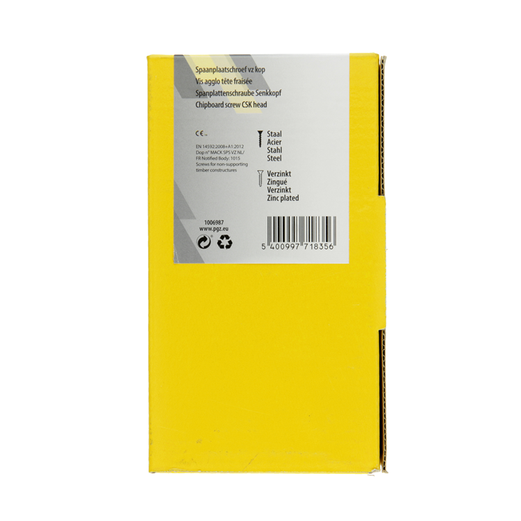 Load image into Gallery viewer, Mack 1006987 - spaanplaatschroef vz kop geelverzinkt 50st 6 x 140mm | 2 stuks
