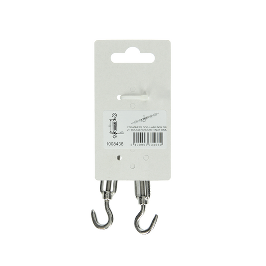 Mack 1008436 - 2 spanners oog + haak m5 x 50mm inox | 10 stuks