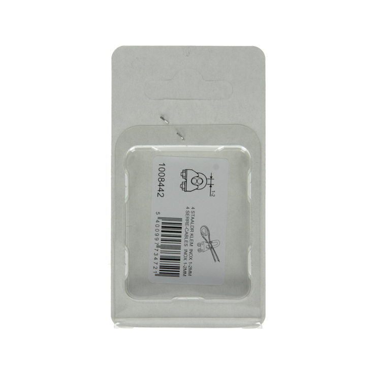 Load image into Gallery viewer, Mack 1008442 - 4 staaldraadklemmen 2mm inox | 10 stuks
