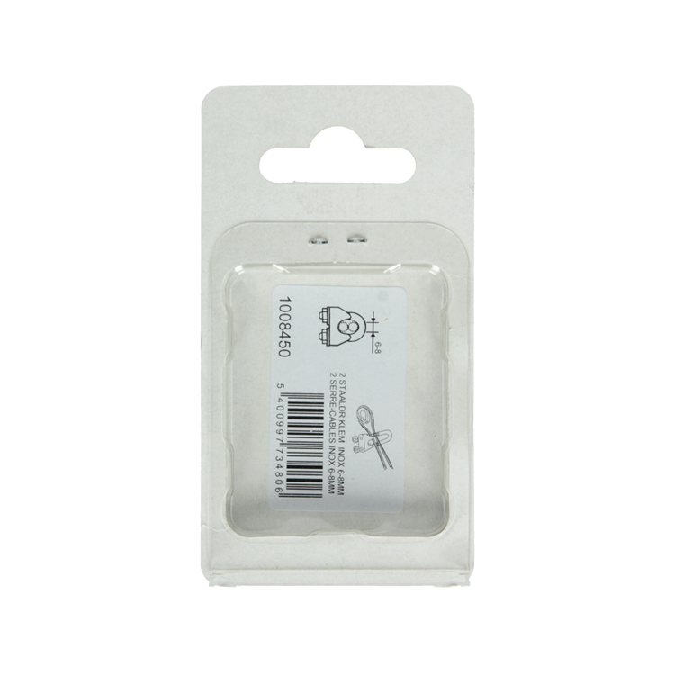 Load image into Gallery viewer, Mack 1008450 - 2 staaldraadklemmen 6-8mm inox | 10 stuks
