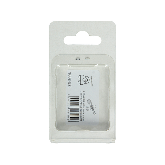 Mack 1008450 - 2 staaldraadklemmen 6-8mm inox | 10 stuks