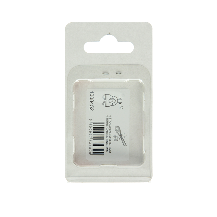 Load image into Gallery viewer, Mack 1008452 - 4 staaldraadklemmen 3mm verzinkt | 10 stuks
