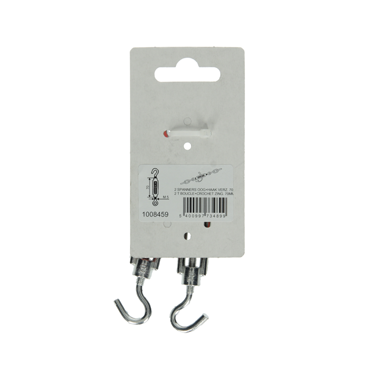 Load image into Gallery viewer, Mack 1008459 - 2 spanners oog + haak m5 x 70mm verzinkt | 10 stuks
