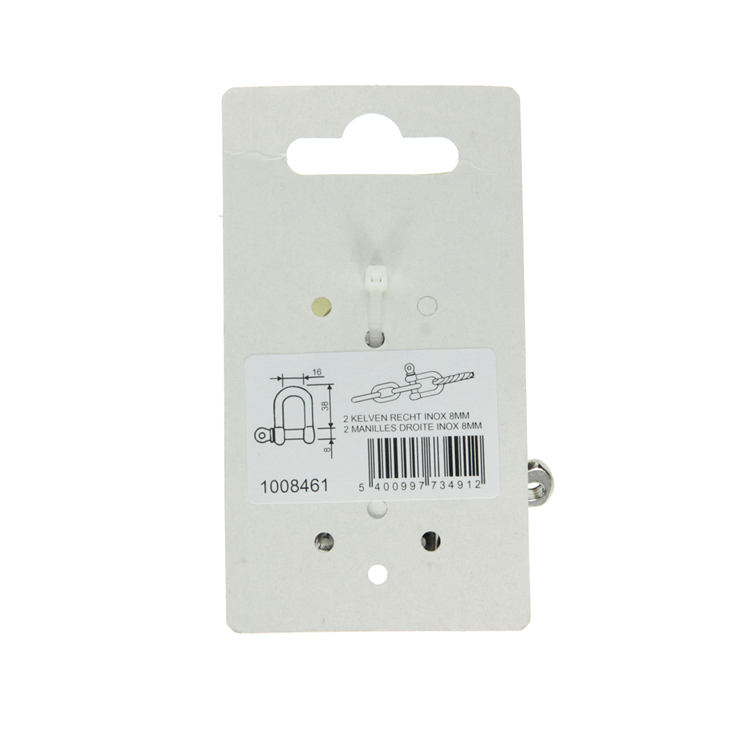 Load image into Gallery viewer, Mack 1008461 - 2 kelven recht 8mm inox | 10 stuks
