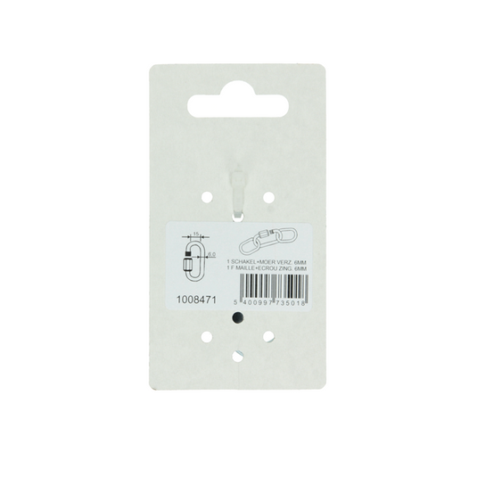 Mack 1008471 - 1 loze schakel + moer 6mm verzinkt | 10 stuks