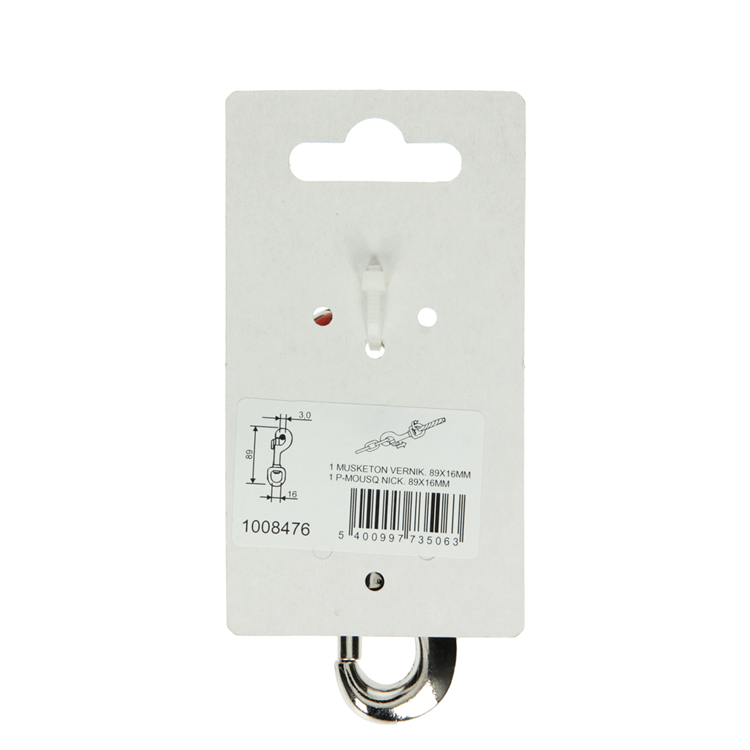 Load image into Gallery viewer, Mack 1008476 - 1 musketonhaak 16 x 89mm vernikkeld | 10 stuks
