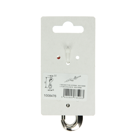 Mack 1008476 - 1 musketonhaak 16 x 89mm vernikkeld | 10 stuks