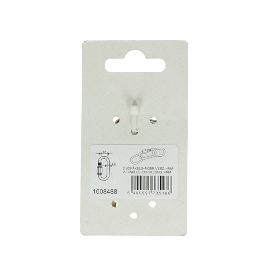 Mack 1008488 - 2 loze schakels + moer 4mm verzinkt | 10 stuks