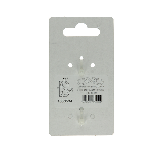 Mack 1008534 - 2 open s-haken 4,4 x 40mm verzinkt | 10 stuks