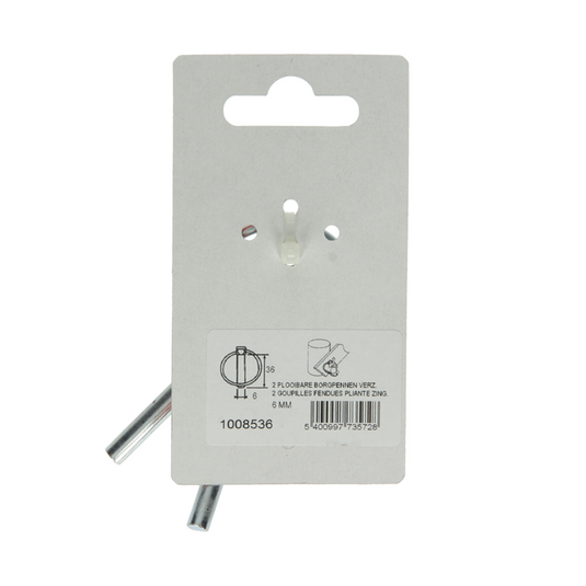 Mack 1008536 - 2 plooibare borgpennen 6mm verzinkt | 10 stuks