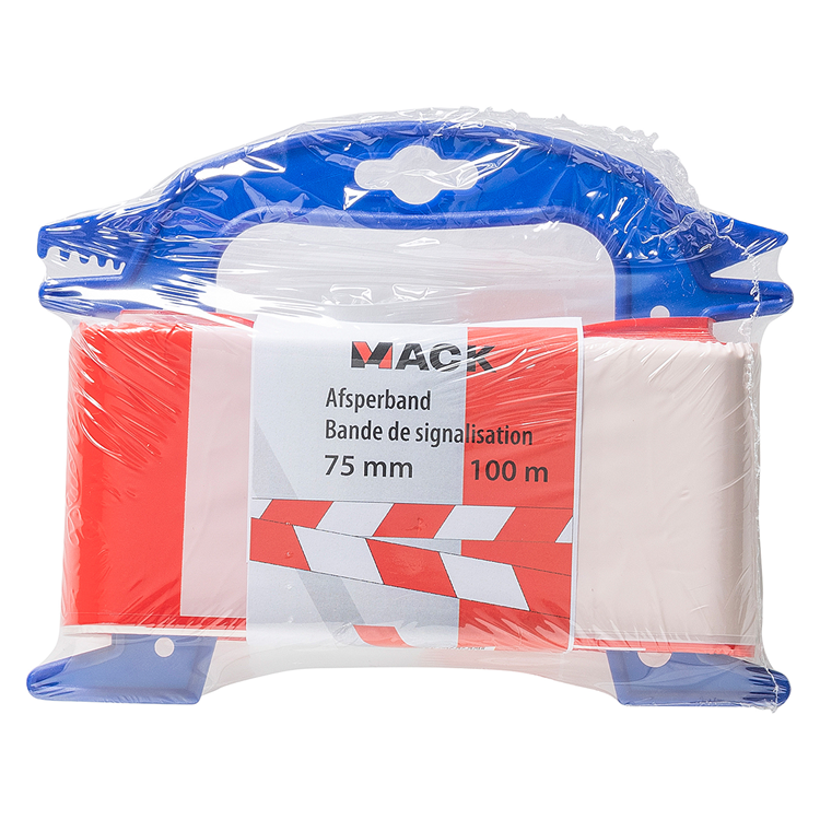 Afbeelding laden in galerijviewer, Mack 1014099 - afsperband rood wit haspel 75mm x 100m 35 micron | 5 stuks
