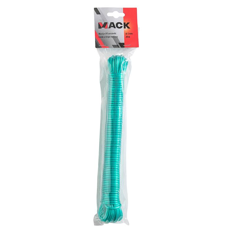 Afbeelding laden in galerijviewer, Mack 1014176 - waslijndraad pp groen streng 3mm 20m met staaldraad kern | 5 stuks
