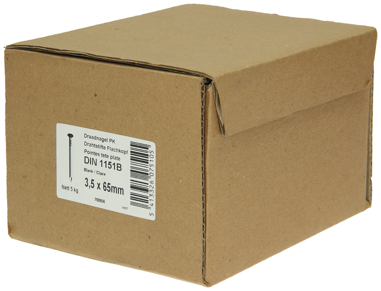 Afbeelding laden in galerijviewer, 1015648 - doos 5 kg. nagels platte kop 3,5x65 mm | 2 stuks
