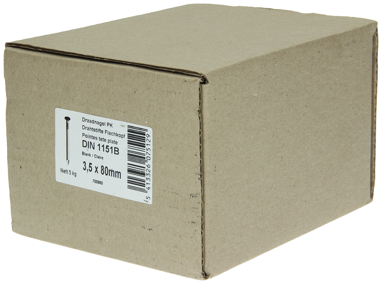 Afbeelding laden in galerijviewer, 1015650 - doos 5 kg. nagels platte kop 3,5x80 mm | 2 stuks
