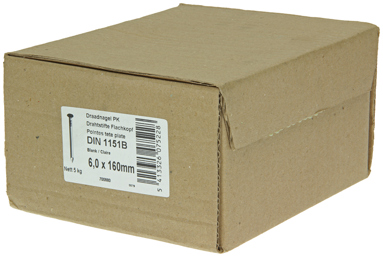 Afbeelding laden in galerijviewer, 1015660 - doos 5 kg. nagels platte kop 6,0x160 mm | 2 stuks
