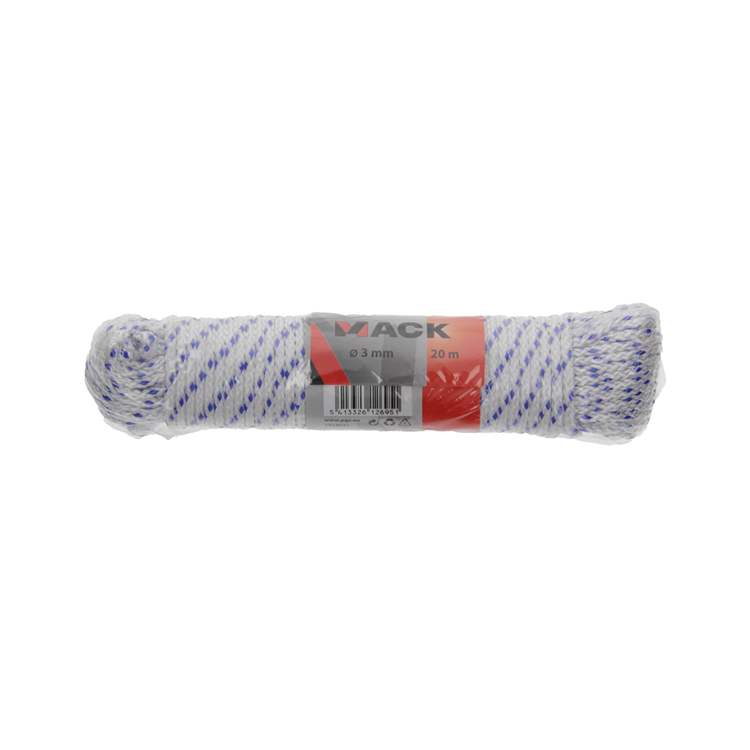 Load image into Gallery viewer, Mack 1014931 - pp gevlochten wit blauw streng3mm 20m | 5 stuks

