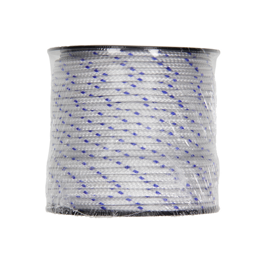 Mack 1014934 - pp gevlochten wit blauw bobijn4mm 50m | 5 stuks
