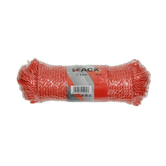 Mack 1013963 - pp gedraaid oranje streng 4mm 30m | 5 stuks