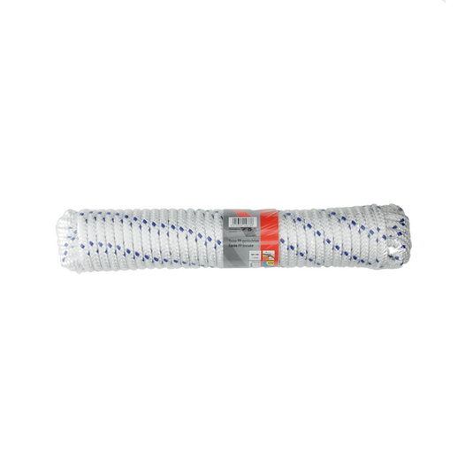 Mack 1013978 - pp gevlochten wit blauw streng10mm 15m | 5 stuks