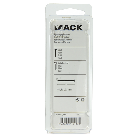 Mack 1017111 - fijne nagel platte kop 85 gr 1,5 x 35 mm | 5 stuks