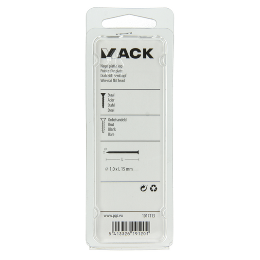 Mack 1017113 - nagel platte kop 90 gr 1,0 x 15 mm | 5 stuks