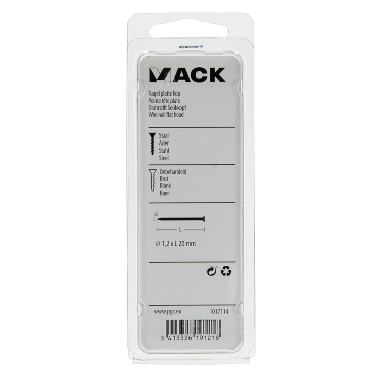 Load image into Gallery viewer, Mack 1017114 - nagel platte kop 90 gr 1,2 x 20 mm | 5 stuks
