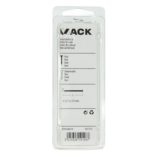 Mack 1017121 - nagel platte kop 120 gr 2,7 x 55 mm | 5 stuks