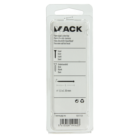 Mack 1017131 - fijne nagel ronde kop 85 gr 1,5 x 30 mm | 5 stuks