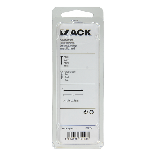 Mack 1017136 - nagel ronde kop 100 gr 1,5 x 25 mm | 5 stuks