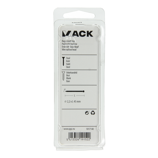 Mack 1017140 - nagel ronde kop 120 gr 2,2 x 45 mm | 5 stuks