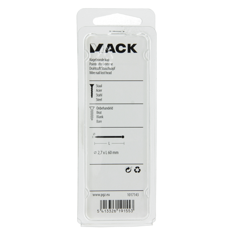 Load image into Gallery viewer, Mack 1017143 - nagel ronde kop 150 gr 2,7 x 60 mm | 5 stuks

