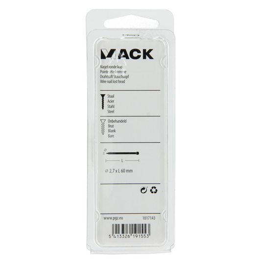 Mack 1017143 - nagel ronde kop 150 gr 2,7 x 60 mm | 5 stuks