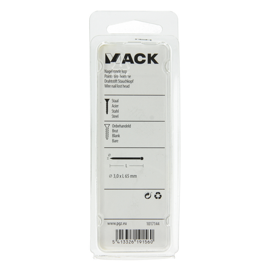 Mack 1017144 - nagel ronde kop 150 gr 3,0 x 65 mm | 5 stuks