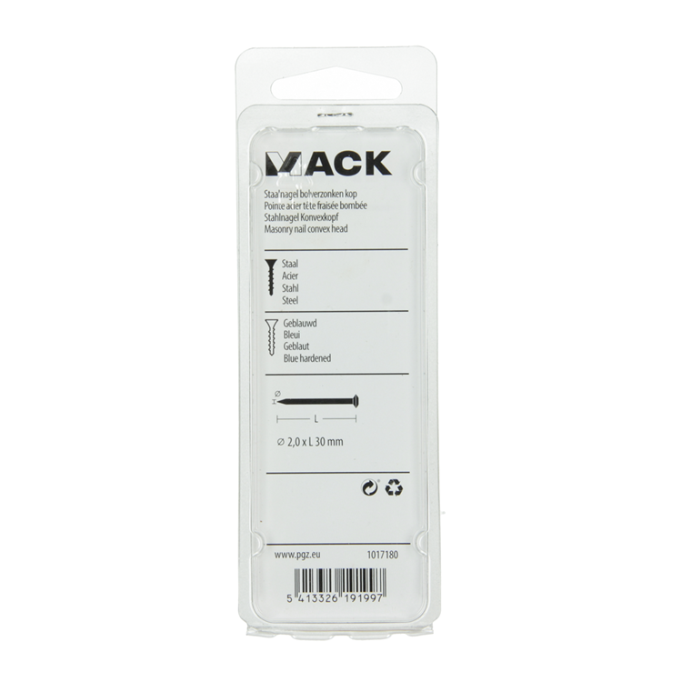 Load image into Gallery viewer, Mack 1017180 - staalnagel bvk staal geblauwd 45 gr 2,0 x 30 mm | 10 stuks
