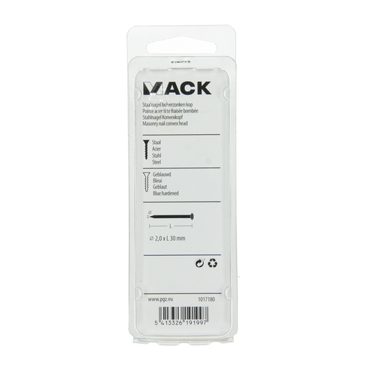 Mack 1017180 - staalnagel bvk staal geblauwd 45 gr 2,0 x 30 mm | 10 stuks