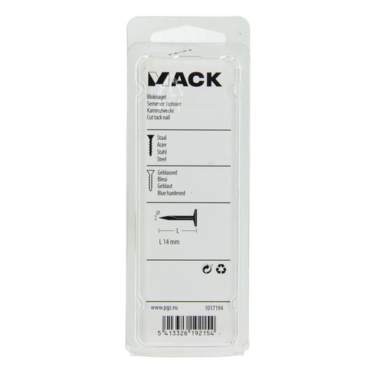 Mack 1017194 - bloknagel staal geblauwd 50 gr14 mm | 10 stuks
