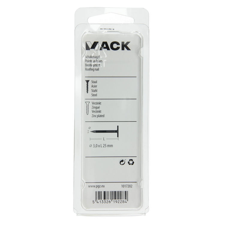 Afbeelding laden in galerijviewer, Mack 1017202 - schalienagel staal verzinkt 100 gr 3,0 x 25 mm | 5 stuks
