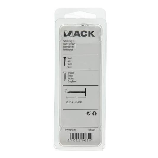 Mack 1017205 - schalienagel staal verzinkt 100 gr 3,5 x 45 mm | 5 stuks