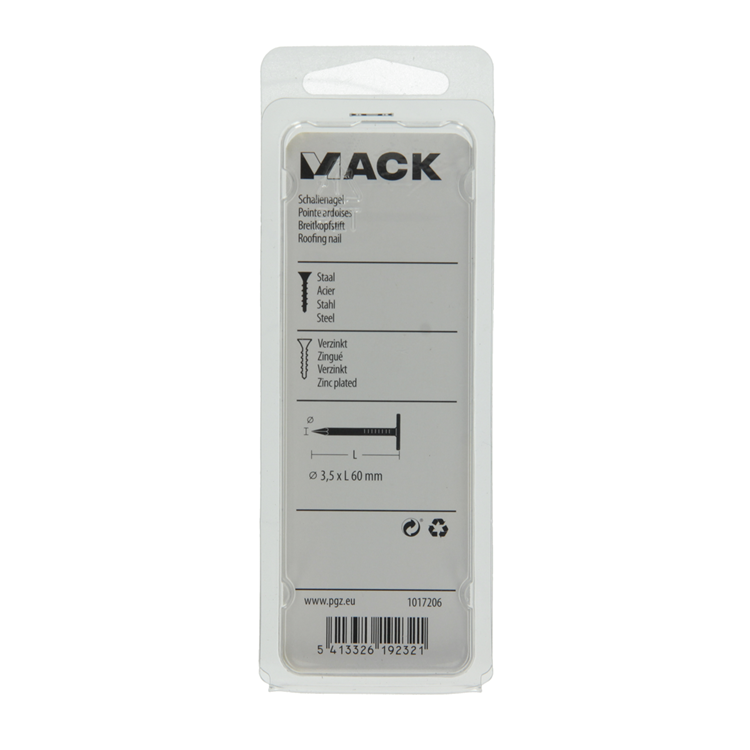 Afbeelding laden in galerijviewer, Mack 1017206 - schalienagel staal verzinkt 100 gr 3,5 x 60 mm | 5 stuks

