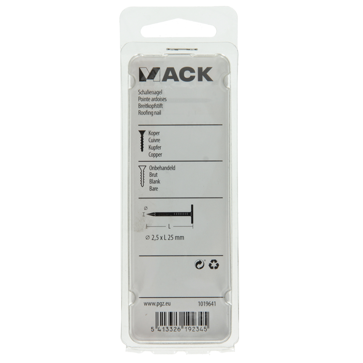 Load image into Gallery viewer, Mack 1019641 - schalienagel koper 30 gr 2,5 x 25mm | 10 stuks
