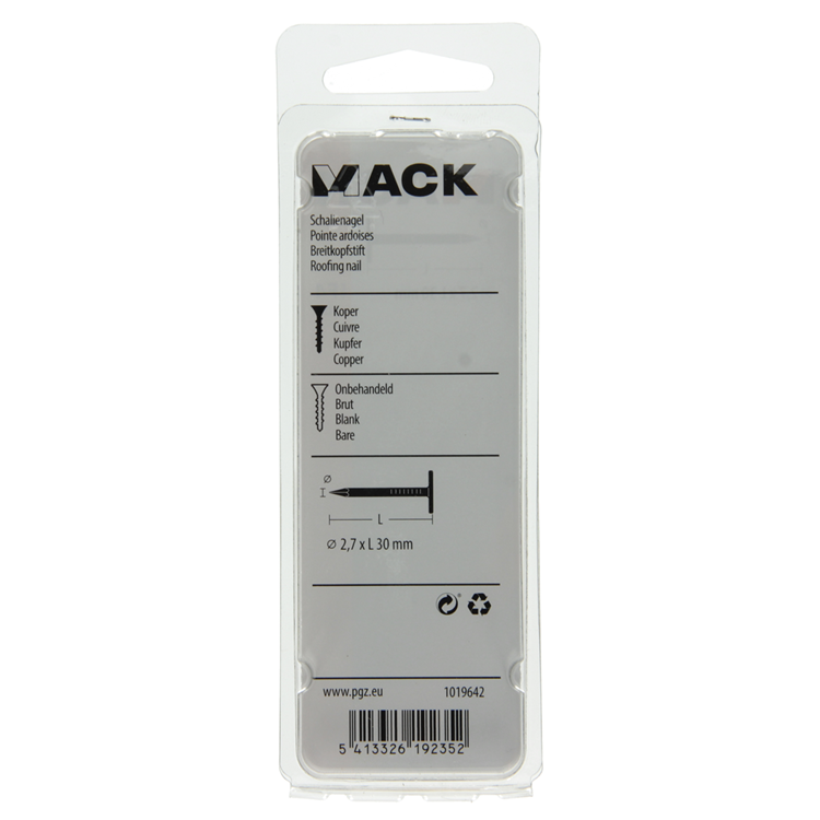Load image into Gallery viewer, Mack 1019642 - schalienagel koper 30 gr 2,7 x 30mm | 10 stuks
