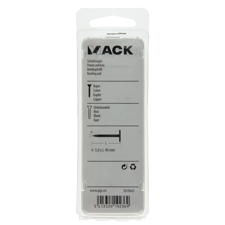 Load image into Gallery viewer, Mack 1019643 - schalienagel koper 30 gr 3,0 x 40mm | 10 stuks
