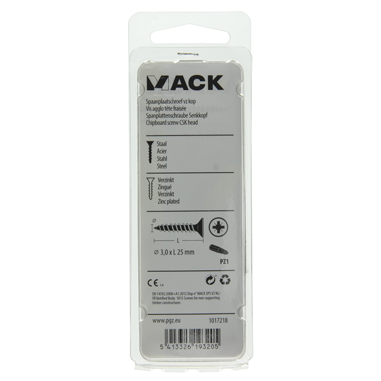 Afbeelding laden in galerijviewer, Mack 1017218 - spaanplaatschroef vz kop geelverz.40 st 3,0 x 25 mm | 10 stuks
