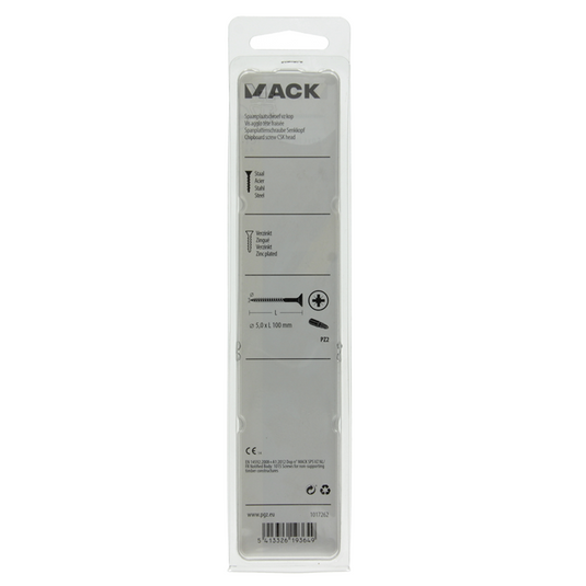 Mack 1017262 - spaanplaatschroef vz kop geelverz. 4 st 5,0 x 100 mm | 5 stuks