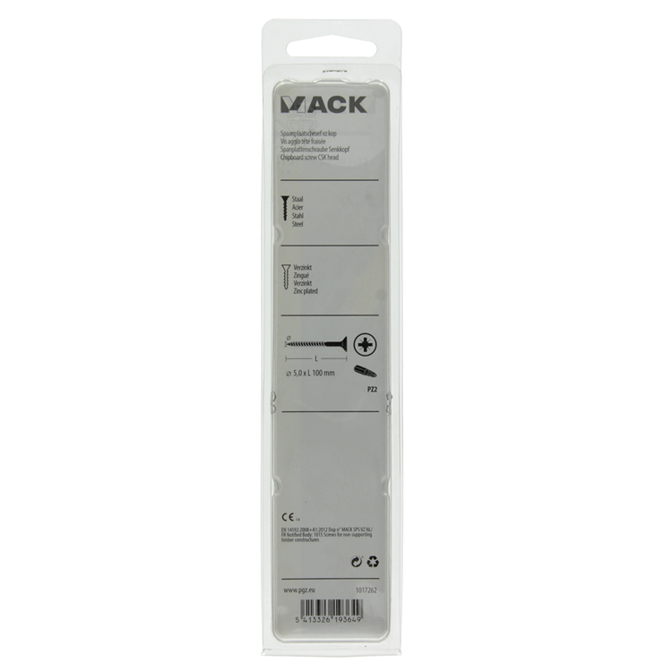 Afbeelding laden in galerijviewer, Mack 1017262 - spaanplaatschroef vz kop geelverz. 4 st 5,0 x 100 mm | 5 stuks

