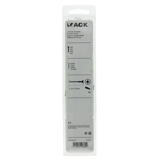 Mack 1017265 - spaanplaatschroef vz kop geelverz. 5 st 6,0 x 80 mm | 5 stuks