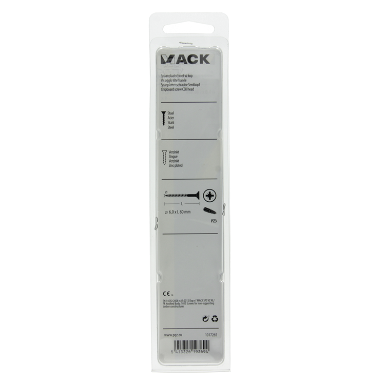 Afbeelding laden in galerijviewer, Mack 1017265 - spaanplaatschroef vz kop geelverz. 5 st 6,0 x 80 mm | 5 stuks

