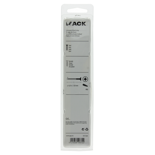 Mack 1017268 - spaanplaatschroef vz kop geelverz. 4 st 6,0 x 120 mm | 5 stuks