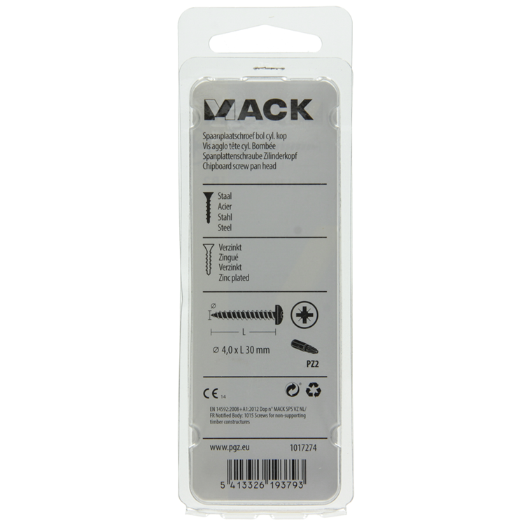 Afbeelding laden in galerijviewer, Mack 1017274 - spaanplaatschroef cylkop geelverz.20 st 4,0 x 30 mm | 10 stuks
